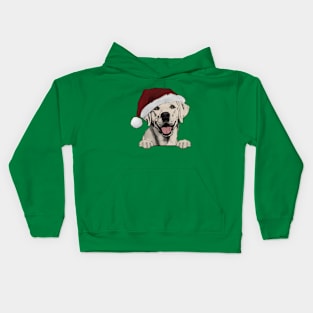 Merry Christmas Light Yellow Lab Kids Hoodie